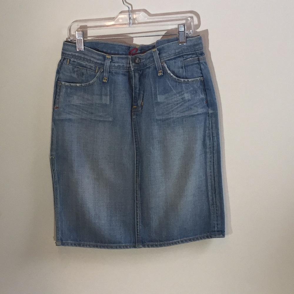 90’s high waist side slit pencil skirt Blue Cult